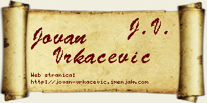 Jovan Vrkačević vizit kartica